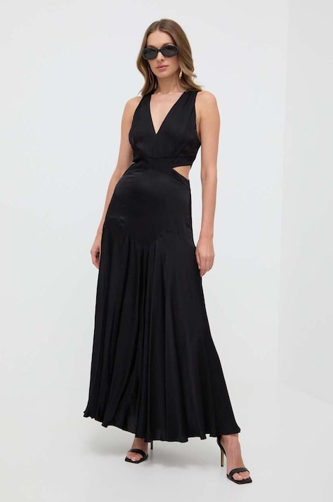 Twinset rochie culoarea negru, maxi, evazată