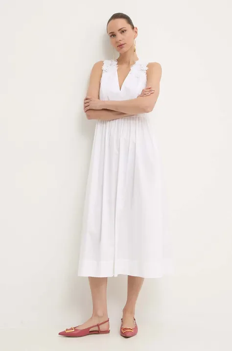 Сукня Twinset колір білий maxi розкльошена