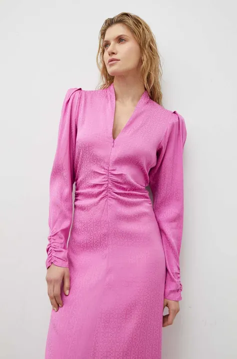 Платье Gestuz цвет розовый maxi расклешённая