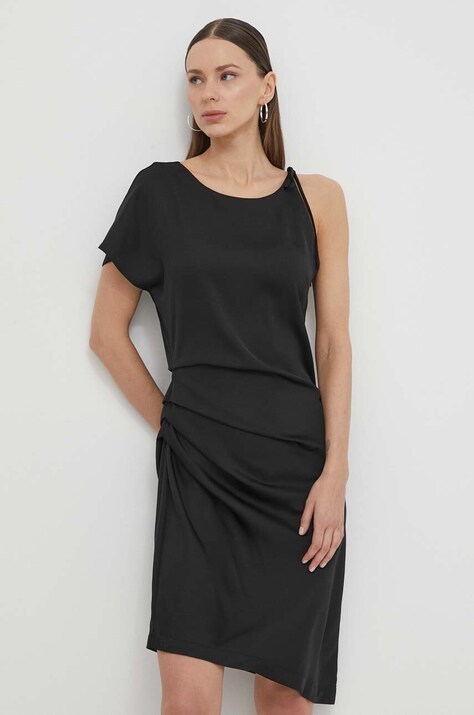 2NDDAY rochie culoarea negru, mini, dreaptă