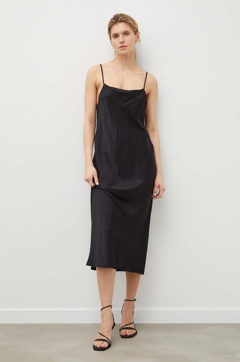 2NDDAY rochie culoarea negru, maxi, dreaptă