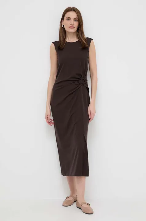 Сукня Weekend Max Mara колір коричневий midi облягаюча