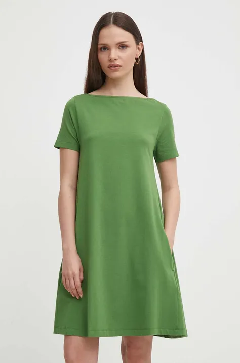 Šaty United Colors of Benetton zelená farba, mini, rovný strih