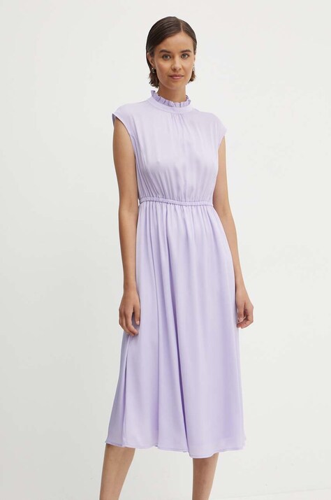 United Colors of Benetton rochie culoarea violet, midi, evazată