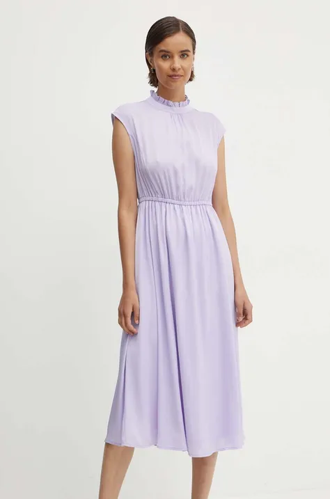Платье United Colors of Benetton цвет фиолетовый midi расклешённая