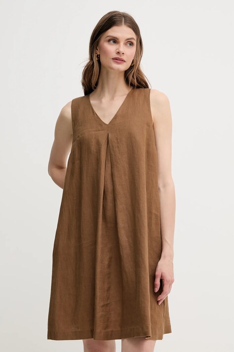United Colors of Benetton rochie din in culoarea roz, maxi, evazată