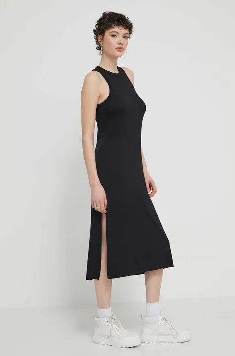 Сукня Volcom колір чорний midi розкльошена