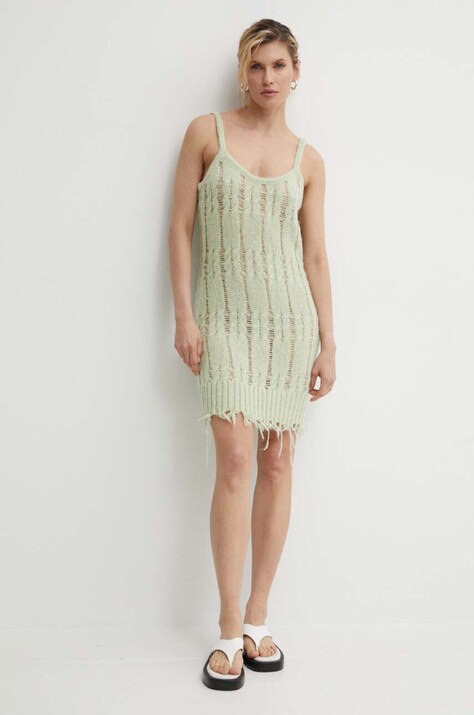 Résumé rochie din amestec de lana ArmieRS Knit Dress culoarea verde, mini, dreaptă, 20331113