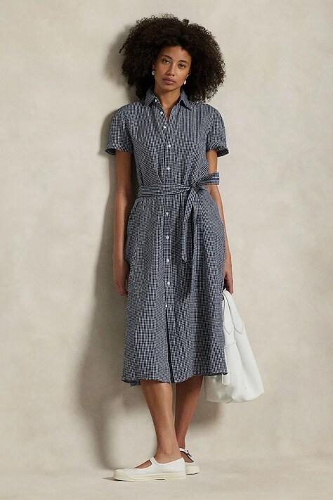 Льняное платье Polo Ralph Lauren midi прямое 211935154