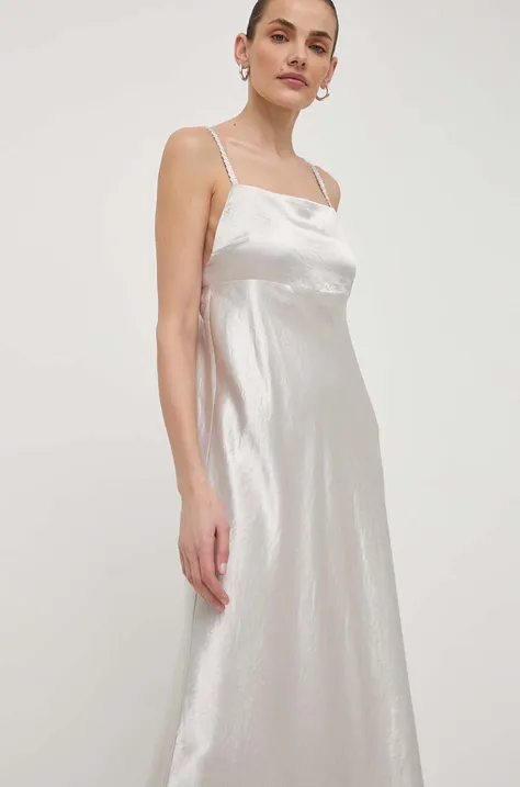 Платье Max Mara Leisure цвет серый maxi расклешённая