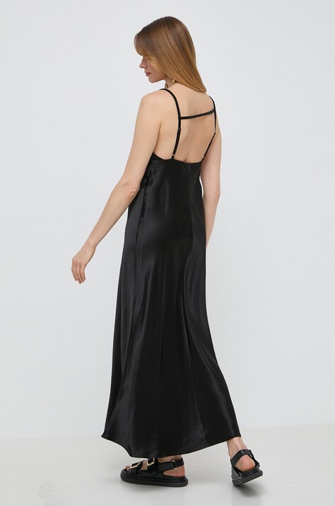 Max Mara Leisure rochie culoarea negru, maxi, evazată 2416220000000