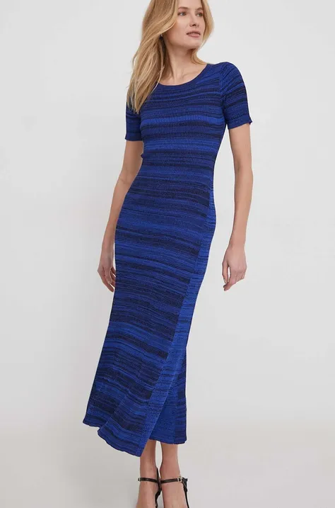 Desigual rochie culoarea albastru marin, maxi, evazati