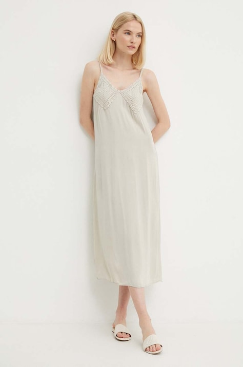Платье Sisley цвет бежевый maxi прямая