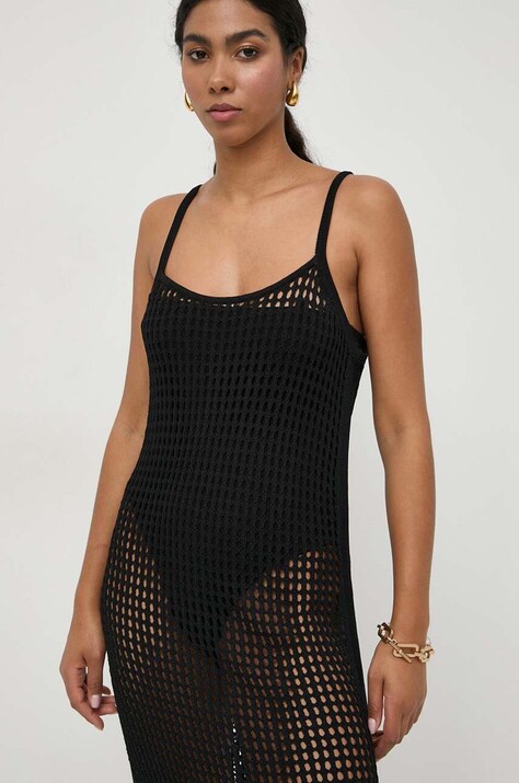 Patrizia Pepe rochie culoarea negru, maxi, dreaptă