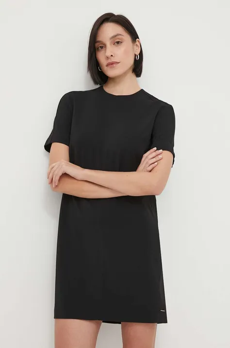 Šaty Calvin Klein čierna farba, mini, áčkový strih, K20K206653