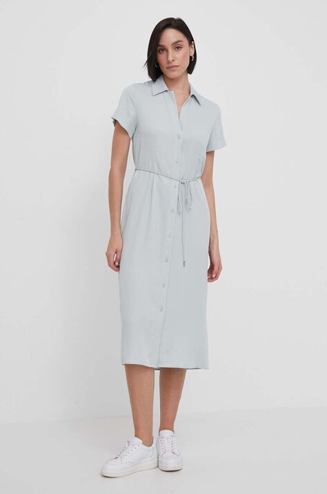 Calvin Klein rochie culoarea gri, midi, evazată K20K206657