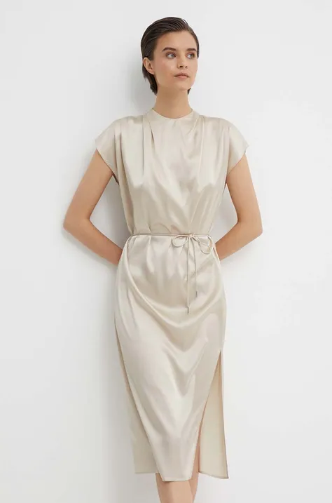 Calvin Klein rochie culoarea bej, midi, drept, K20K206676