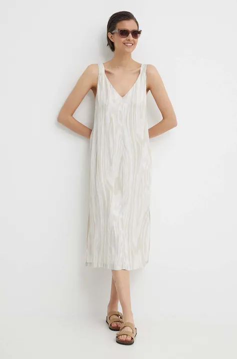 Calvin Klein rochie culoarea bej, midi, drept, K20K206685