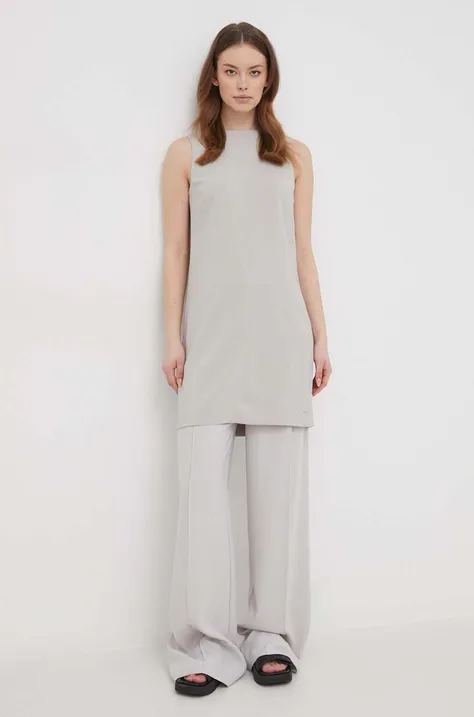 Haljina Calvin Klein boja: siva, mini, širi se prema dolje