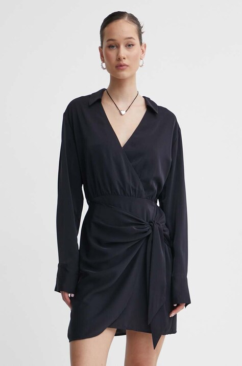 Abercrombie & Fitch rochie culoarea negru, mini, dreaptă