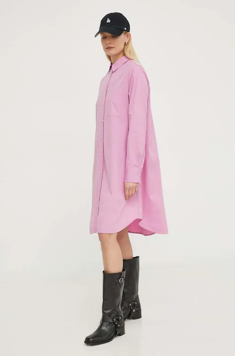 Šaty Marc O'Polo ružová farba, mini, rovný strih, 402101221353
