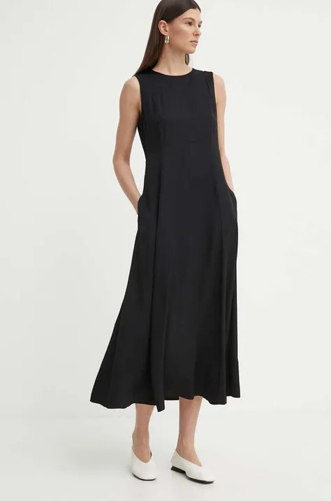 Сукня Marc O'Polo колір чорний midi розкльошена 403116921365