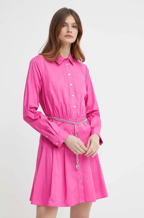 Šaty MICHAEL Michael Kors fialová farba, mini, áčkový strih
