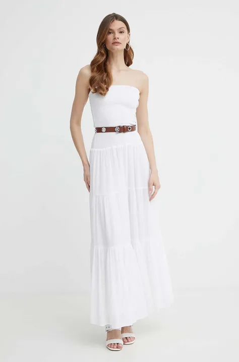 MICHAEL Michael Kors sukienka kolor biały maxi rozkloszowana
