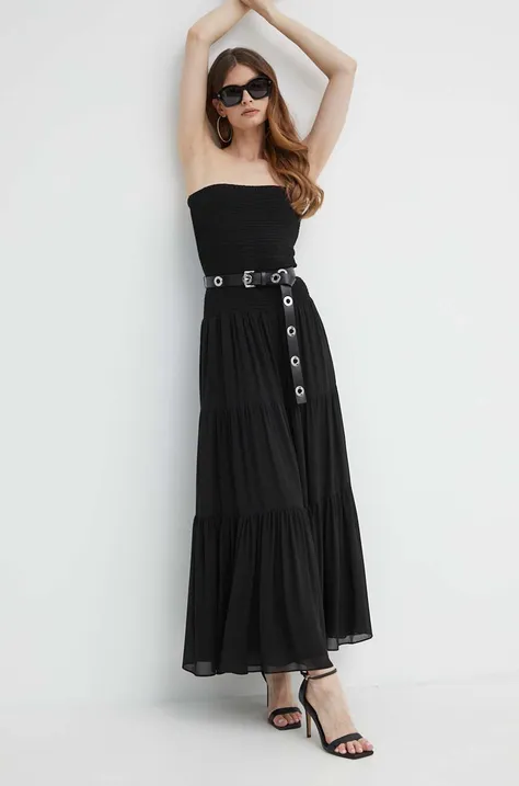 Šaty MICHAEL Michael Kors čierna farba, maxi, áčkový strih