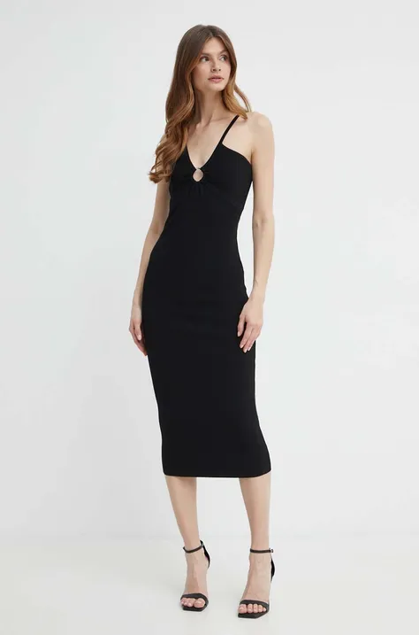 MICHAEL Michael Kors rochie culoarea negru, midi, mulata