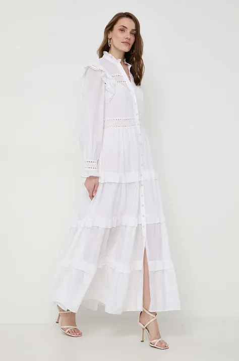 Ivy Oak sukienka kolor biały maxi rozkloszowana IO117619