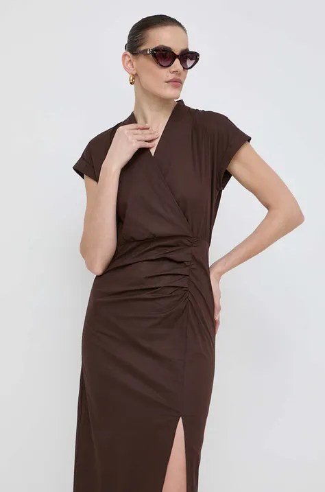 Платье Marella цвет коричневый midi прямая