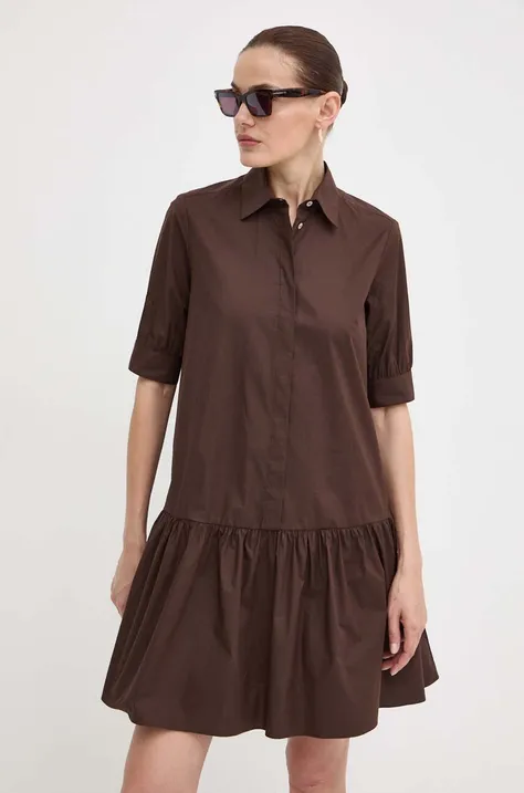 Платье Marella цвет коричневый mini прямое 2413221402200