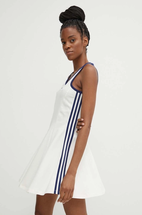 adidas Originals rochie culoarea bej, mini, evazati, IR7468