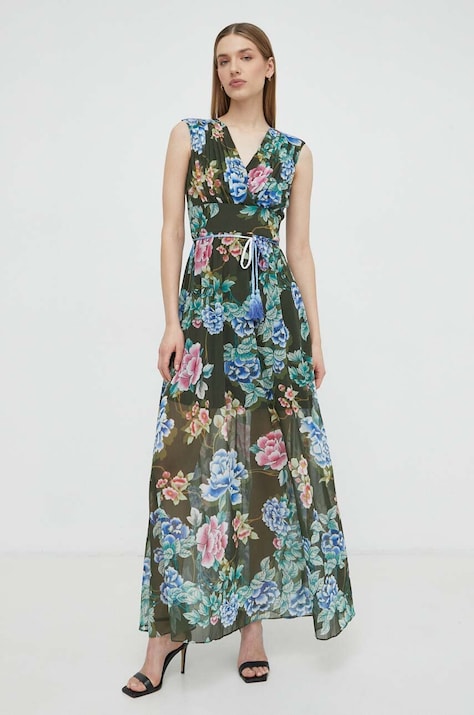 Guess rochie culoarea verde, maxi, evazată