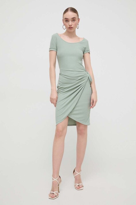 Guess rochie culoarea verde, mini, evazată