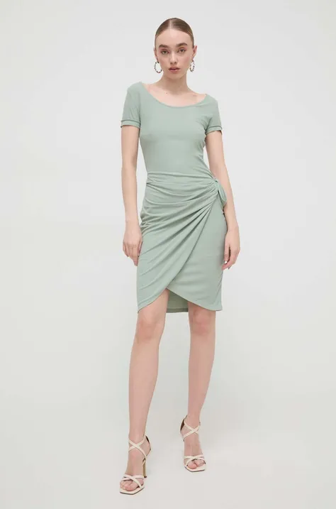 Šaty Guess ELISEA zelená farba, mini, áčkový strih, W4GK25 KAQL2