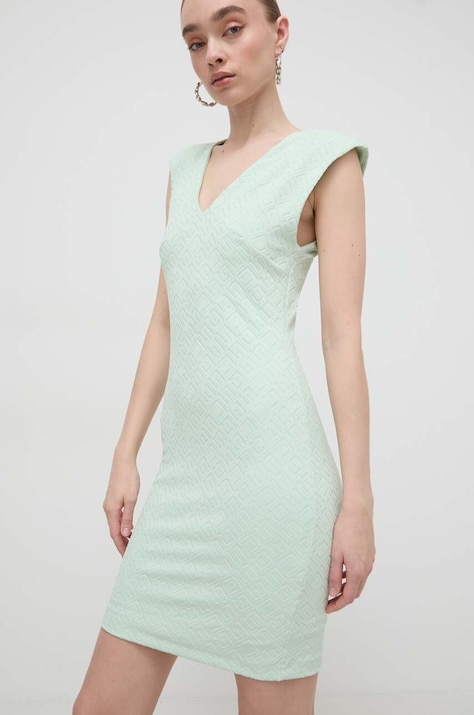 Guess rochie culoarea verde, mini, dreaptă