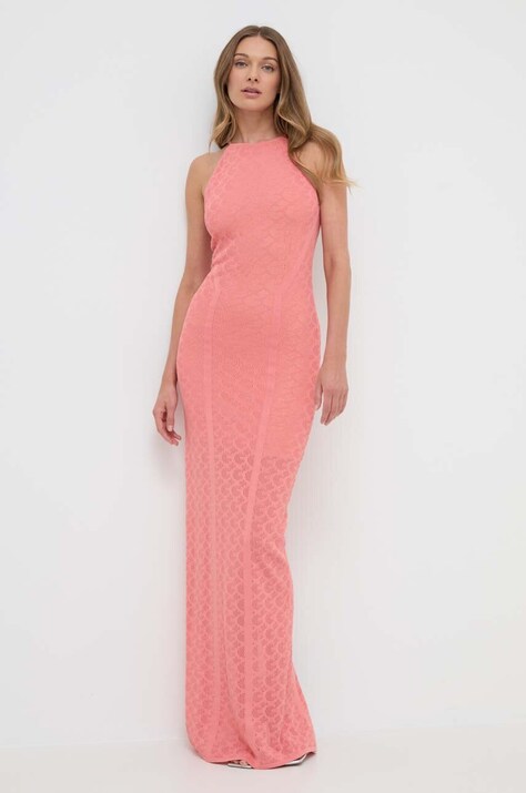 Guess rochie culoarea portocaliu, maxi, mulată