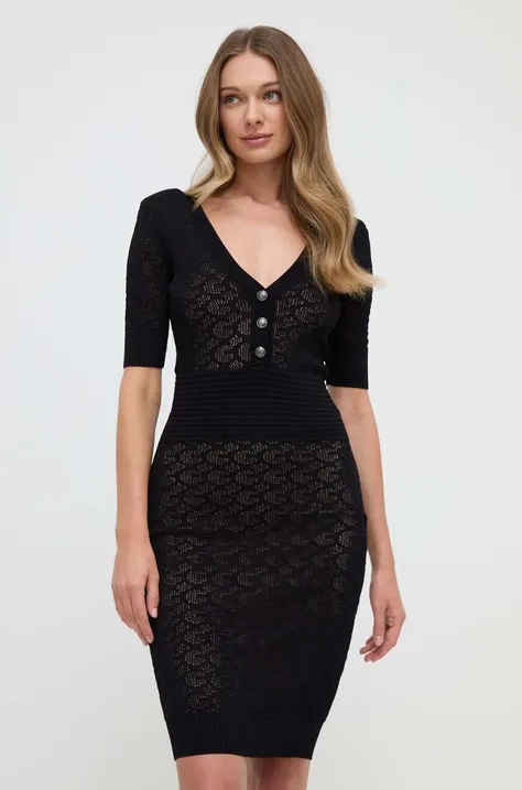Φόρεμα Guess BELLE χρώμα: μαύρο, W4GK14 Z36O0