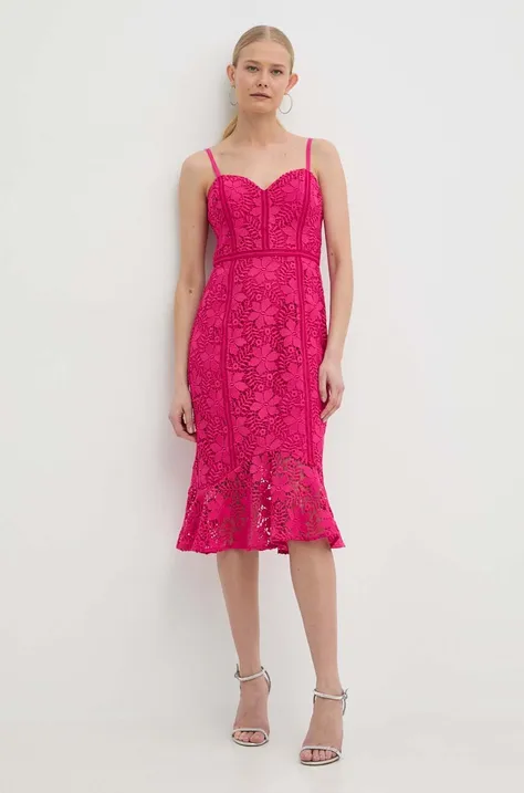 Šaty Guess SANTINA ružová farba, mini, priliehavé, W4GK0O WG860