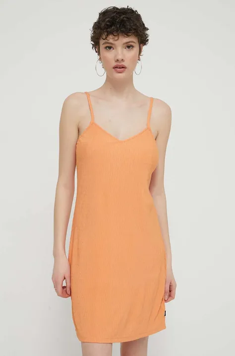 Šaty Vans oranžová farba, mini, rovný strih
