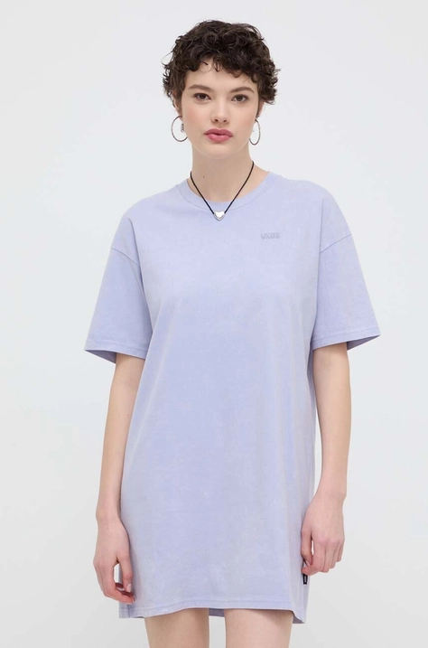 Vans rochie din bumbac culoarea violet, mini, oversize