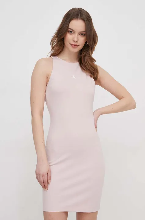 Φόρεμα Calvin Klein Jeans χρώμα: ροζ
