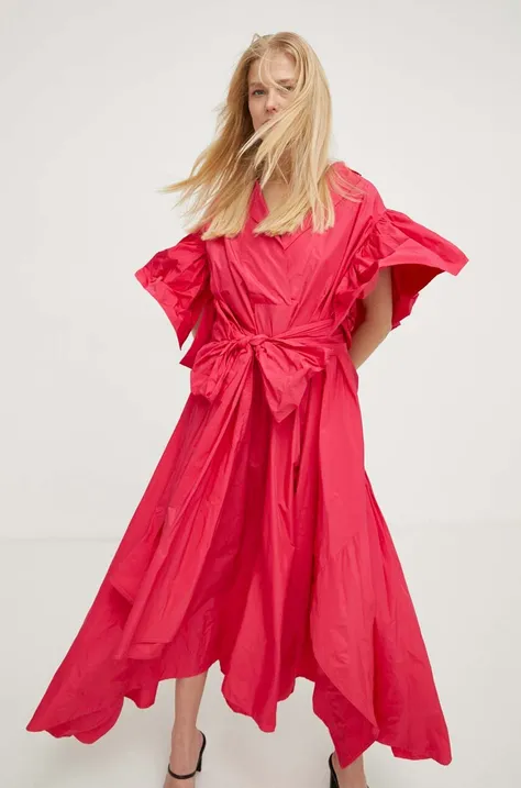 MMC STUDIO sukienka kolor różowy mini oversize