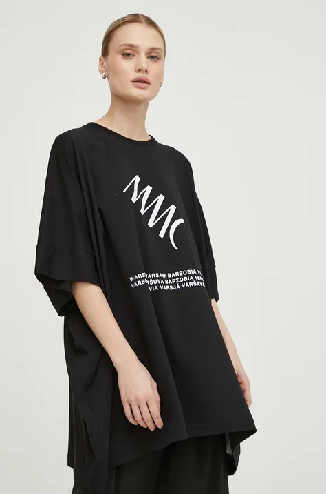 Bombažna kratka majica MMC STUDIO ženski, črna barva