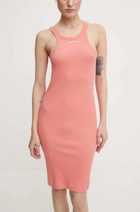 G-Star Raw sukienka bawełniana kolor różowy mini dopasowana