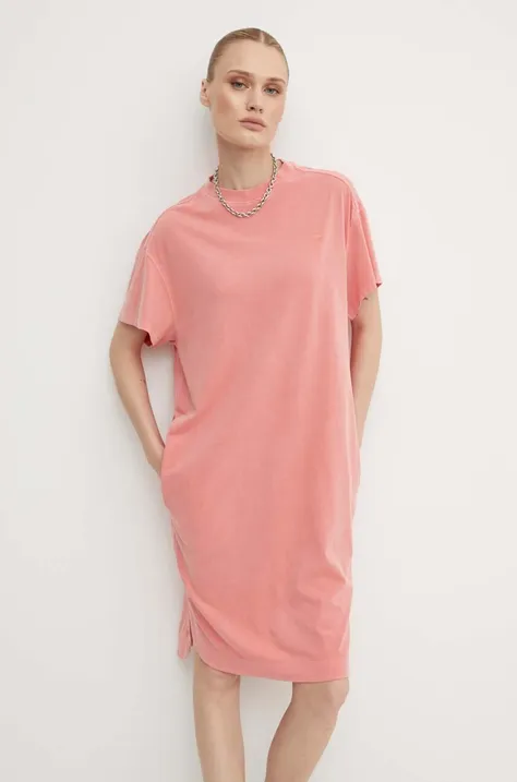 G-Star Raw sukienka bawełniana kolor różowy mini oversize