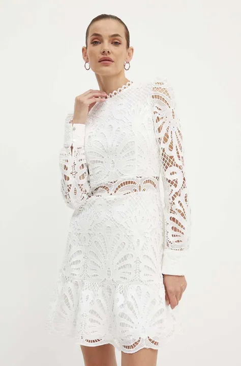 Сукня Morgan ROSLO колір білий mini розкльошена ROSLO