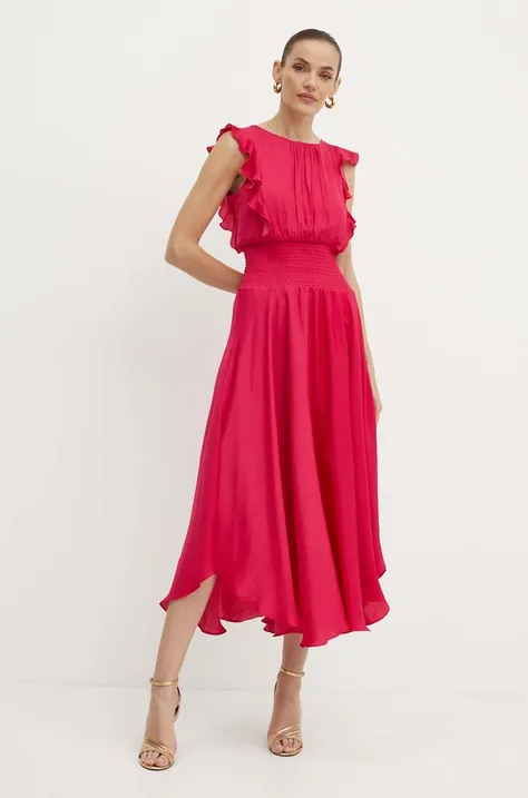 Morgan sukienka RWENDY.N kolor różowy maxi rozkloszowana RWENDY.N